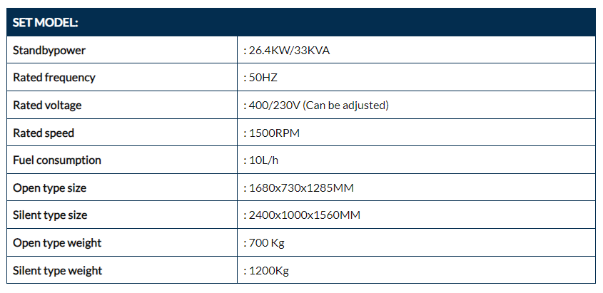 Cummins Diesel Standby Generator Set parameters 1 Cummins Diesel Standby Generator Set parameters 1